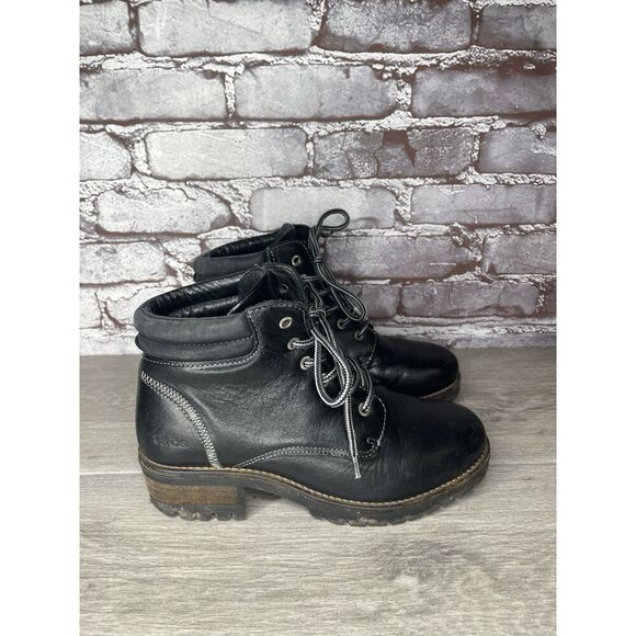 TAOS Footwear Black Leather Lace Up Ankle Combat Boots Women Sz 7.5M US/38EU - Picture 2 of 16